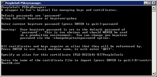 root certificate commands