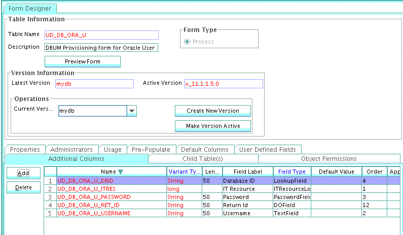 sample screenshot of the process form