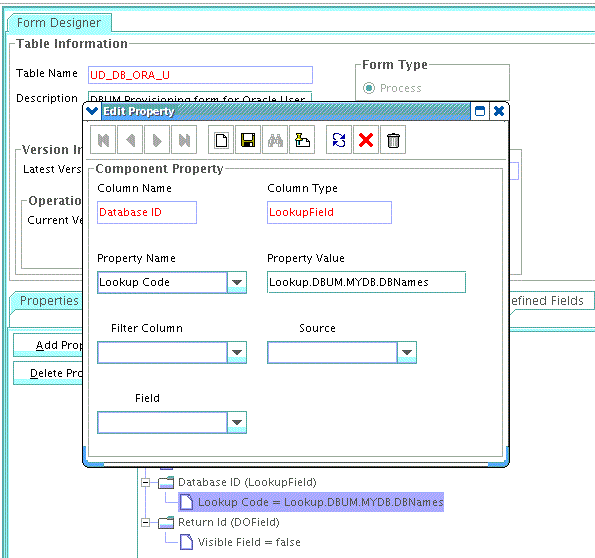 sample screenshot for the Database ID attribute