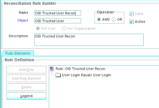 Reconciliation rule for OID trusted source reconciliation