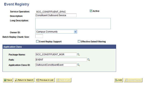 In the Application Class region, confirm the values shown in this screenshot