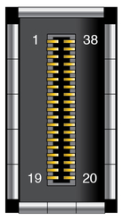 image:Illustration shows the pins of the QSFP connector.