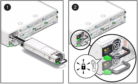 image:The illustration shows installing the power supply.