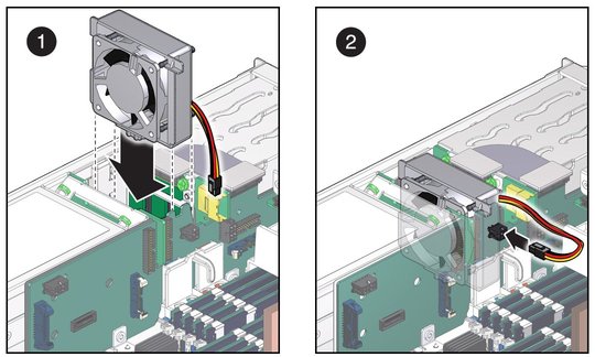 image:The illustration shows installing the hard drive fan.