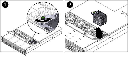 image:Figure showing how to remove a fan module.