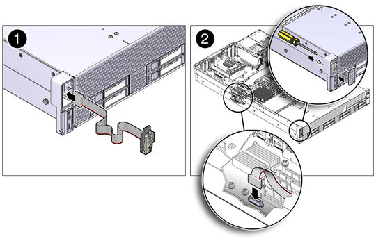 image:Figure showing the installation of the left LED indicator module.