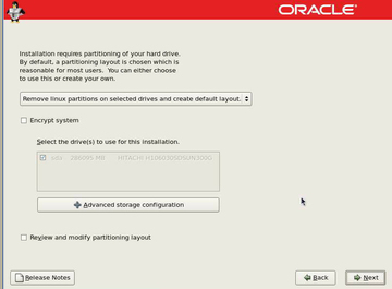 image:Oracle Linux Partition