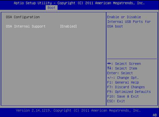 image:This figure shows the Oracle System Assistant Configuration screen in the BIOS Boot menu.