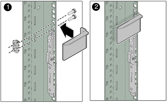 image:Illustration showing how to install the upper corner brackets.