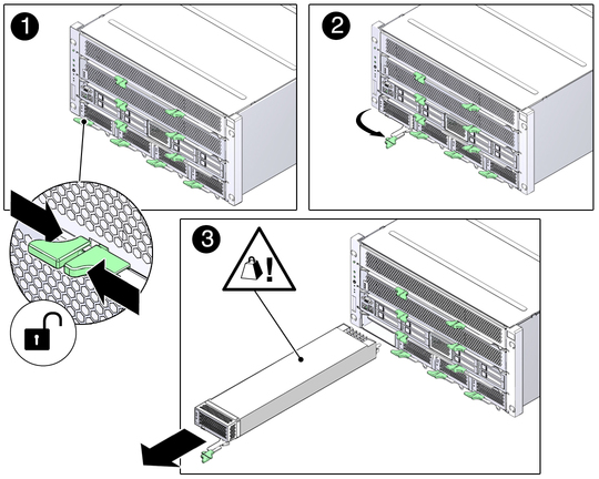 image:Graphic showing how to remove a power supply.