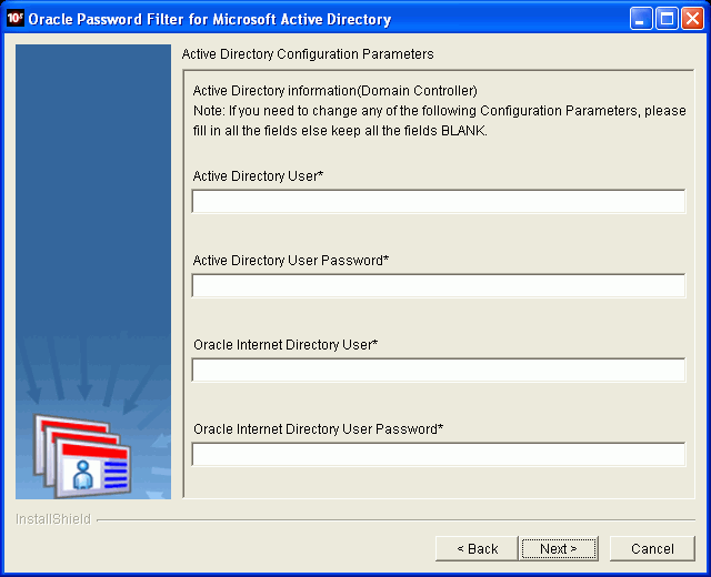 Oracle Password Filter for ADのインストーラ画面