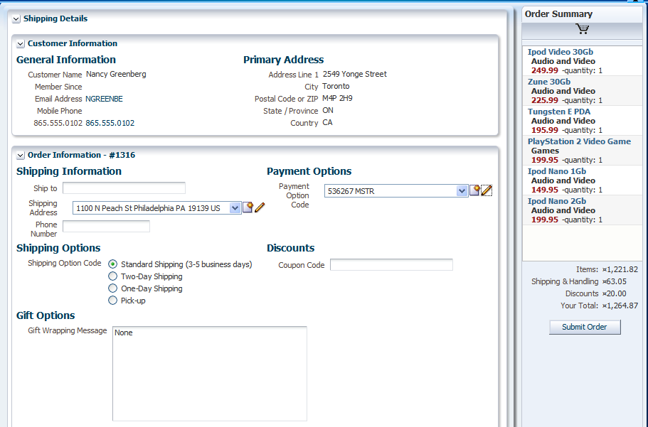 FOD order details view