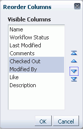 Reorder Columns dialog box