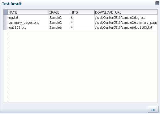 Query test results for the new data control