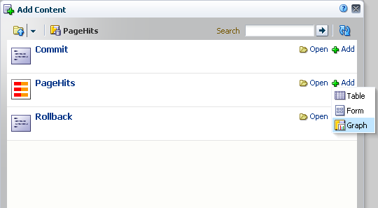 Graph option on the PageHits data conrtol accessor