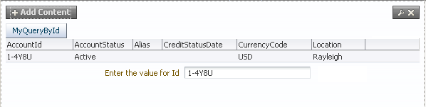 Table and Query Button inside Task Flow