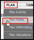 Plan Menu with Plan Fields option selected