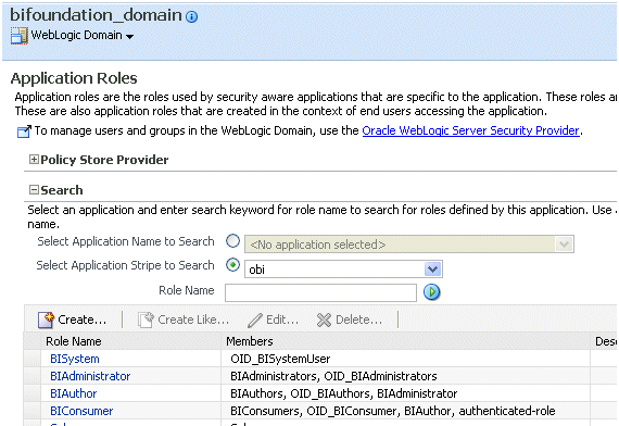Mapping OID members to existing Application Roles.