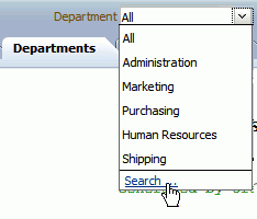 Search enabled for a menu