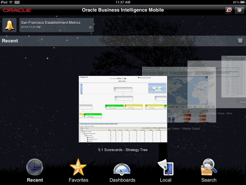 Start page on an iPad