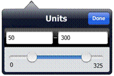 Slider prompt with Between operator