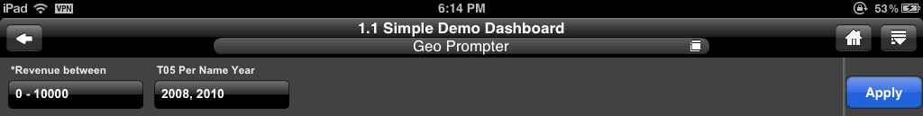 Prompts bar on an iPad