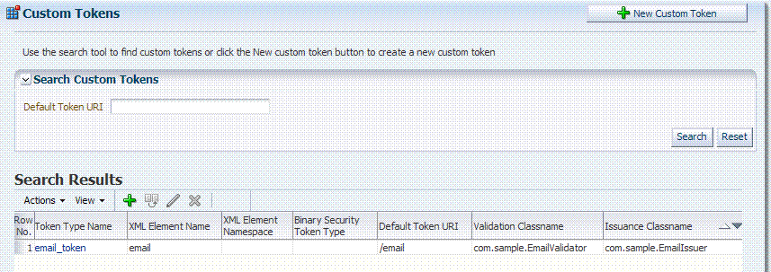 Custom Tokens Search Page and Controls