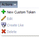 Custom Tokens Search Actions Menu