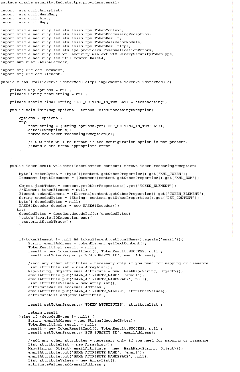 Part 1: EmailTokenValidatorModuleImpl.java