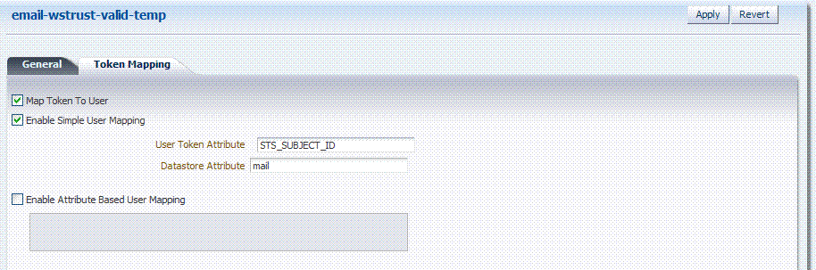 Token Mapping: email-wstrust-valid-temp