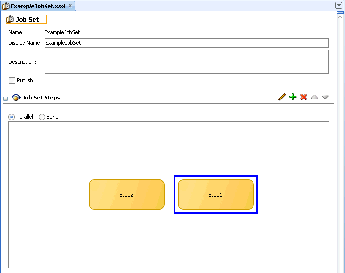 Adding job set steps to a parallel job set