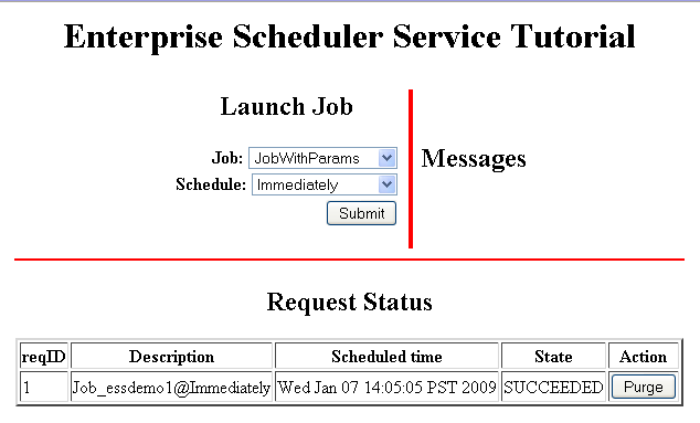 Running EssDemo servlet for the sample application