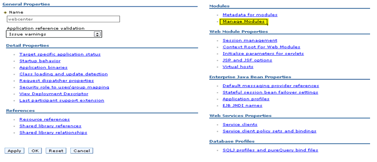 Manage Modules screenshot