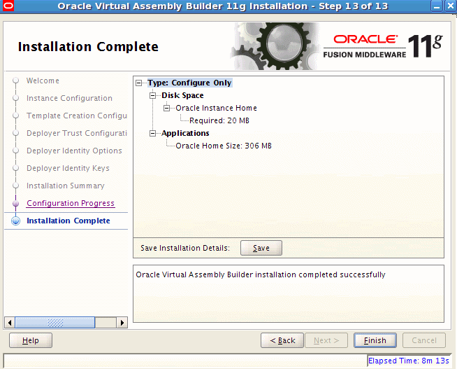 Installation Complete page