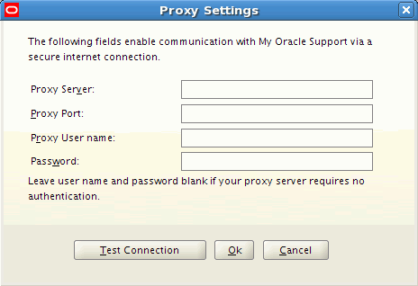 Proxy Settings page