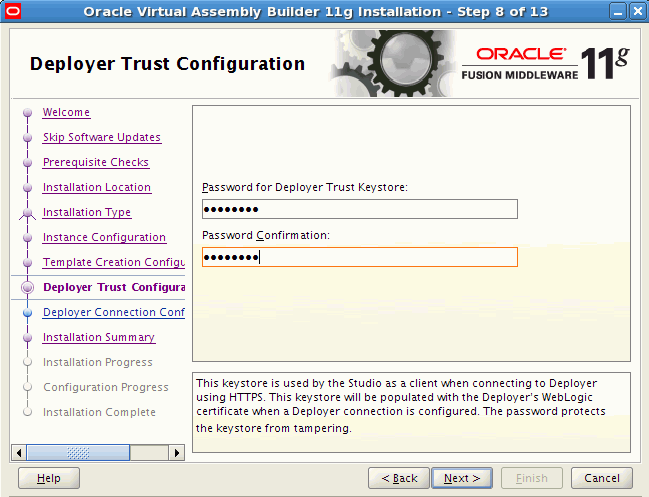 Deployer Trust Configuration page