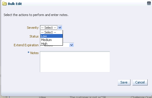 Bulk Edit dialog