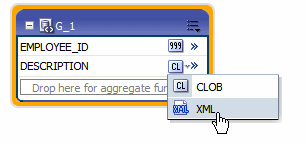 Changing the data type to XML