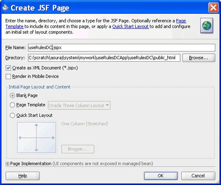 Creating the JSF Page File
