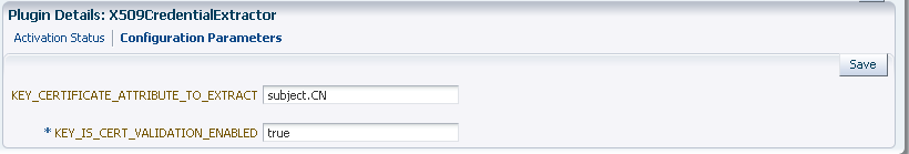 Plugin Configuration Details: X.509