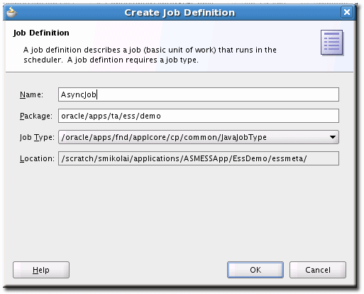 Create Job Definition with Job Type