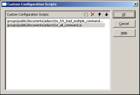 Custom Configuration Scripts dialog box