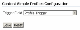 Text describes the Simple Profiles Trigger Config page