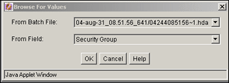 Surrounding text describes Browse for Values screen.