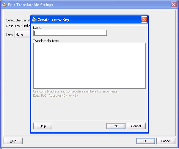 Create a New Key Dialog