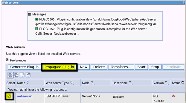 Configure HTTP Server - Propagate Plug-in