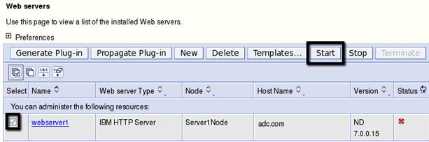 Configure HTTP Server - Start
