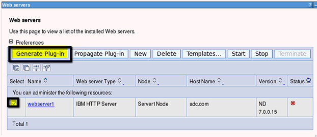 Configure HTTP Server - Generate Plug-in