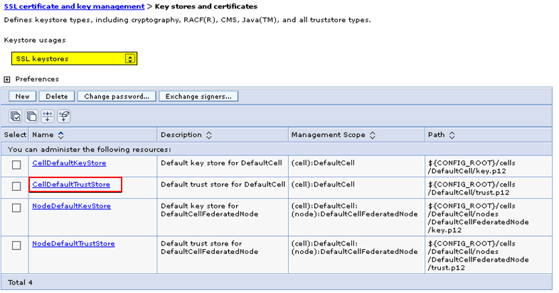Keystores and Certificates Configuration