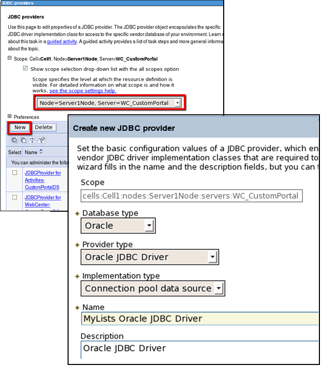 Configure a JBDC Provider
